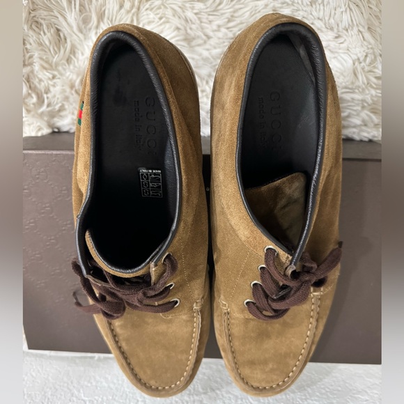 GUCCI Brown Suede Mens Loafers Size 10 - Picture 14 of 15